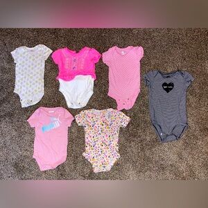 Baby girl onesie lot